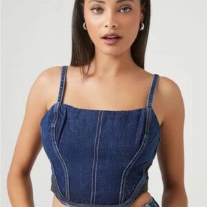 Denim Cropped Top NWT